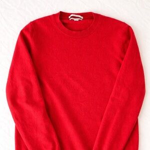 100% Cashmere Red Crewneck Sweater